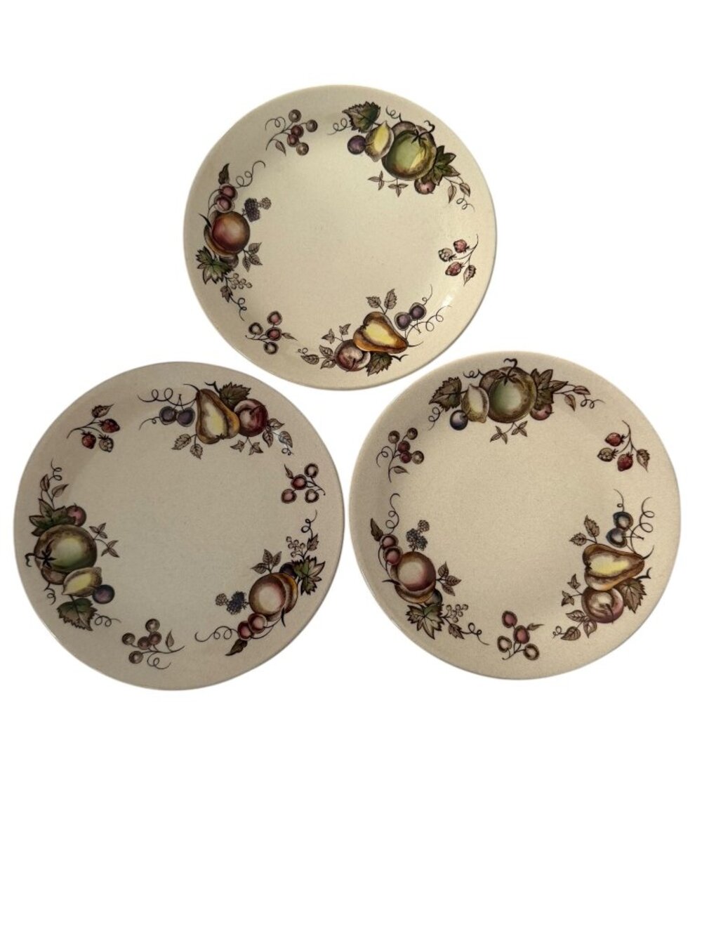 Johnson Brothers Orchard Staffordshire Old Granite 8" Salad Plates Set of 3 Vint